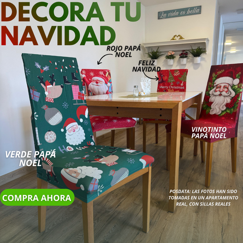 FUNDASPRO - Fundas protectora de sillas NAVIDAD pack