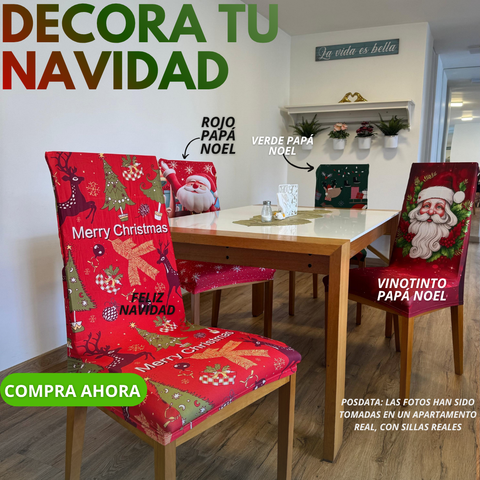 FUNDASPRO - Fundas protectora de sillas NAVIDAD pack
