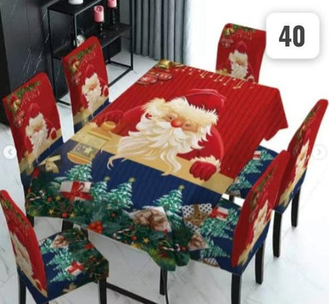 ¡KIT COMPLETO NAVIDEÑO de Fundas y mantel!