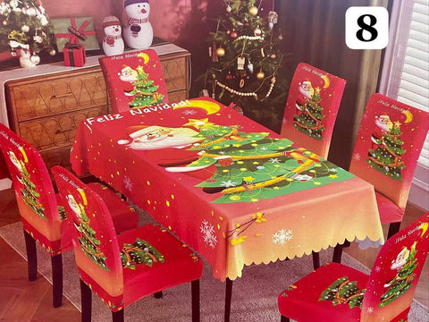 ¡KIT COMPLETO NAVIDEÑO de Fundas y mantel!