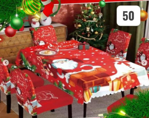 ¡KIT COMPLETO NAVIDEÑO de Fundas y mantel!